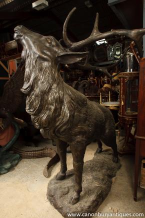Gigantic Bronze Stag Statue Casting Antlers Moose Elk Deer